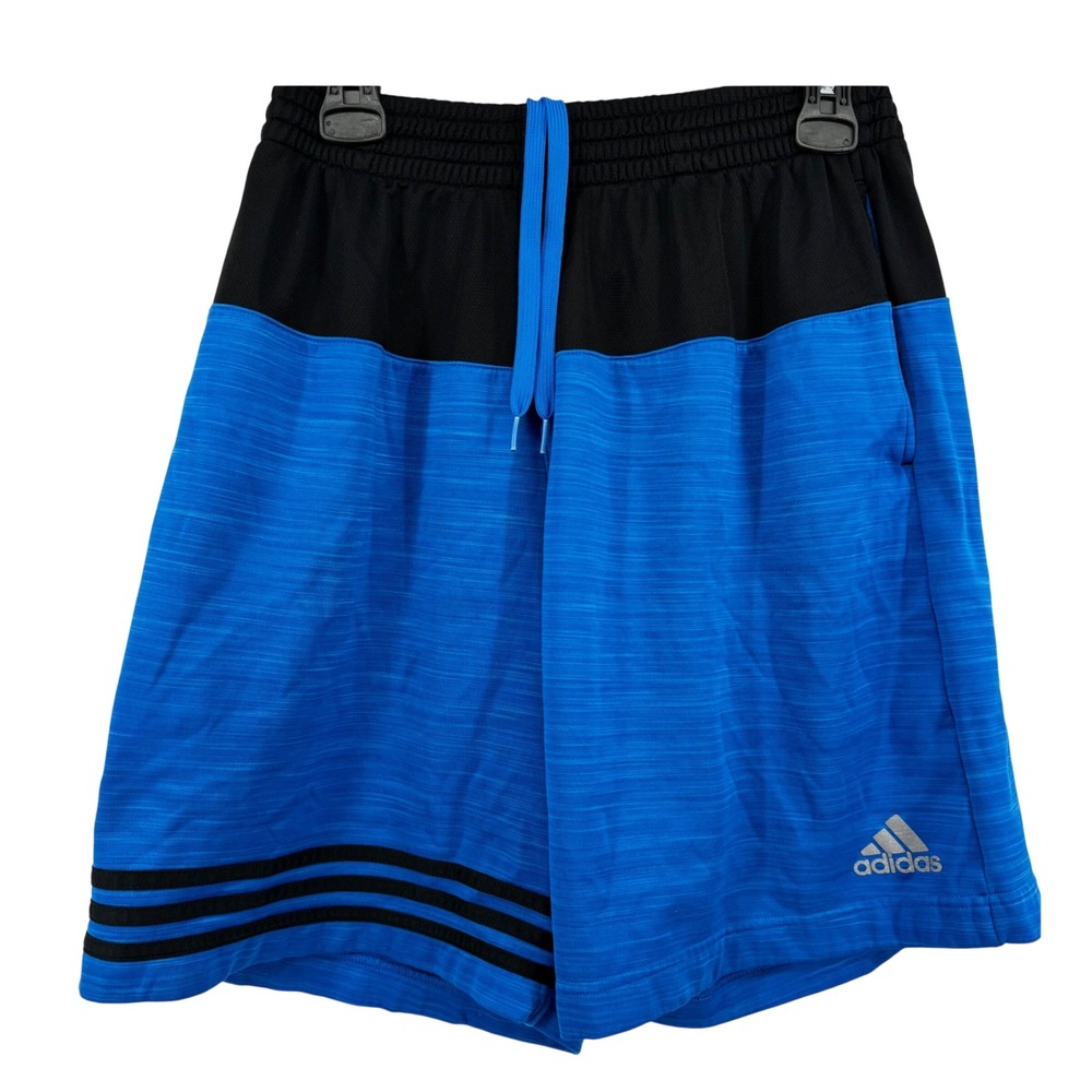 Adidas Climalite Mens‎ Shorts Medium Heathered Blue Black Colorblock Athletic